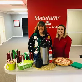 Enjoying a couple refreshments at work