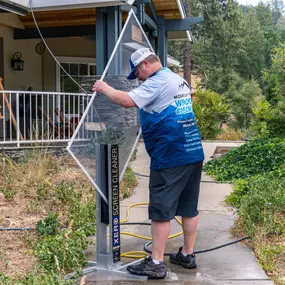 Using our screen cleaning system.