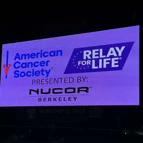 Relay For Life charity event-Stadium screen