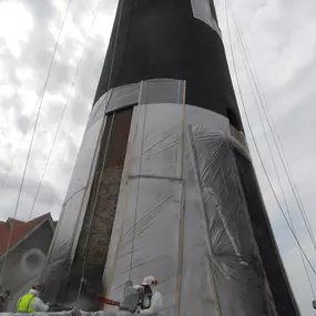 Fire Island Lighthouse during project