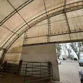 Pilot Buildings demonstrates fabric structure longevity with this 27-year-old arena. We re-cover aging buildings using modern HDPE fabric with a 20-year warranty, restoring appearance and performance. Ask us about revitalizing your structure.