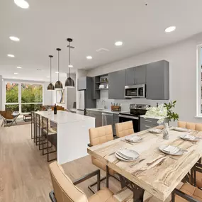 Living room and kitchen