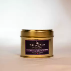 William West Royal Velvet Lavander (100g) - soya handmade candle tin from Eton