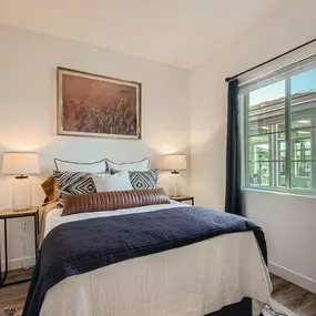 Beautiful Bright Bedroom With Wide Windows