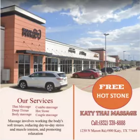 Our traditional full body massage in Katy, TX 
includes a combination of different massage therapies like 
Swedish Massage, Deep Tissue, Sports Massage, Hot Oil Massage
at reasonable prices.