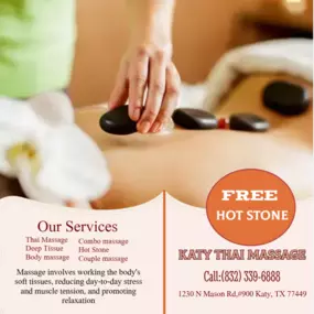 A hot stone massage is a type of massage therapy. It's used to help you relax and ease tense muscles 
and damaged soft tissues throughout your body.