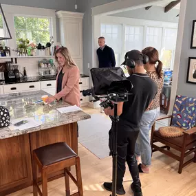 Behind the scenes photo of a commercial shoot.