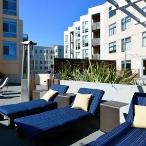 Rooftop terrace with comfortable lounge seating