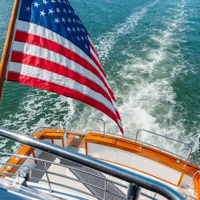 American flag on Paradiso Yacht