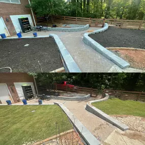 Before and after of one of our sod jobs