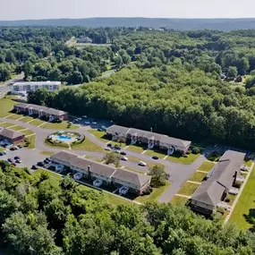 Aerial view of the neighborhood