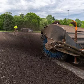 power sweeping a parking lot