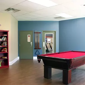 Pool table in the Shaker Run clubhouse