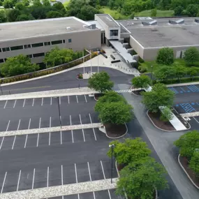 Arial view of parking lot