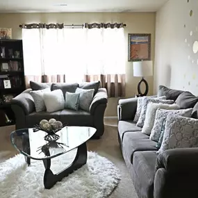 living room in a 1 bedroom apartment at partridge hill