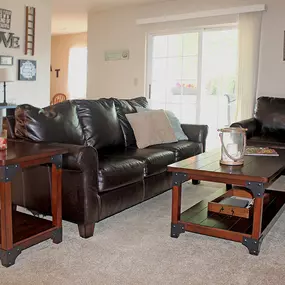 living room in a 1 bedroom apartment at partridge hill