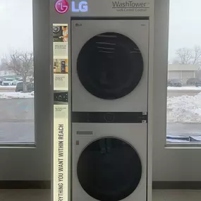 LG Washing machine and dryer on display at The Appliance Studio