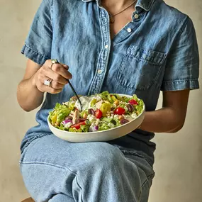 Loaded Greek Salad with Roasted Garlic Red Wine Vinaigrette