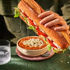 Panera Green Goddess Caprese Melt and Chicken Tikka Masala Soup You Pick 2