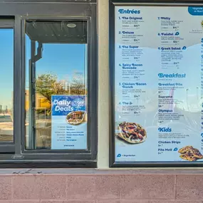 Our walk up window offers an alternative way to enjoy our delicious fresh gyros and salads. Stop by today and try a Gyro Shack meal!