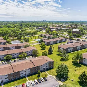 Aerial view of the neighborhood