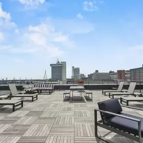 Roof deck with lounge chairs