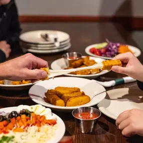 Mozzarella sticks and salads