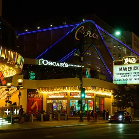 Mavericks is conveniently located at 1 N. Main Street, Las Vegas, NV, inside the Plaza Hotel & Casino.