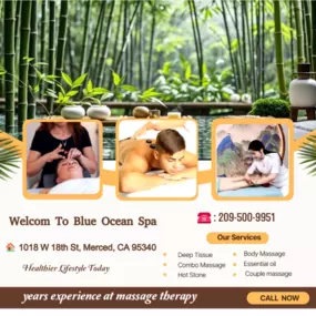 Our traditional full body massage in Merced, CA
includes a combination of different massage therapies like 
Swedish Massage, Deep Tissue, Sports Massage, Hot Oil Massage
at reasonable prices.