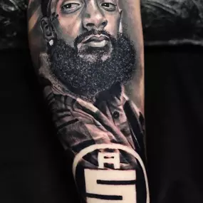 Black and gray portrait by Brandon Sontag Tattoos and Fine Art