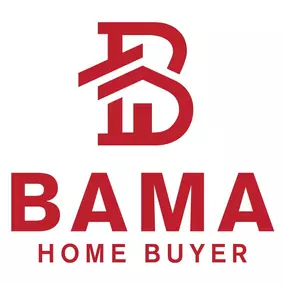 Stylized house silhouette in deep crimson, representing Birmingham home buying services with clean, modern typography