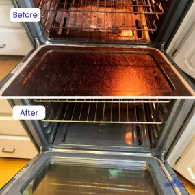 Real Clean’s maid service on the Wasatch Front made this oven shine, including a spotless glass door! Check out the incredible before-and-after transformation and see the difference we can make in your kitchen.