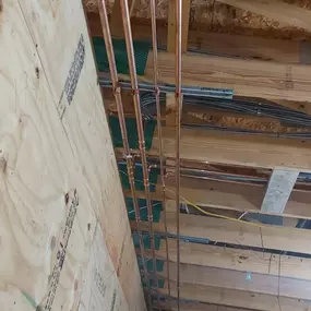 Newly installed copper waterlines