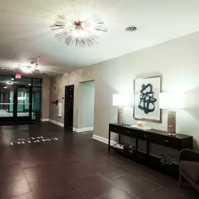 Modern lobby-style entrance