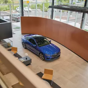 Overhead view of a display vehicle at Genesis of Milford