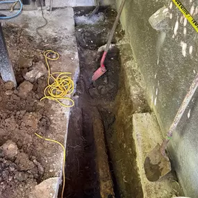 replacing lateral clay with ABS pipe .￼