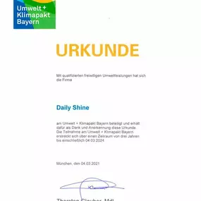 DailyShine_Urkunde