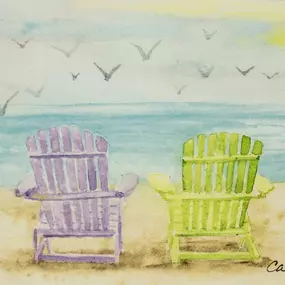 Two Chairs on the Beach Card