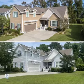 A before and after transformation of this beautiful home!