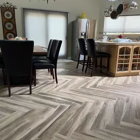 The team at Ledezma Remodeling gave this home a fresh new vibe with this rich, herringbone flooring that instantly elevates the entire room. It’s a shining example of how home remodeling can completely reshape the feel of your space - stylish, functional, and full of personality.
