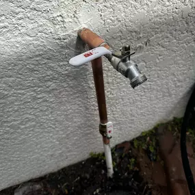 New main shut off valve for home with a new stainless steel hosebib