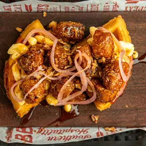 Hot Honey Pork Burnt Ends Waffle