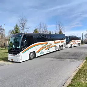 56-Passenger Motorcoaches ready for Departure