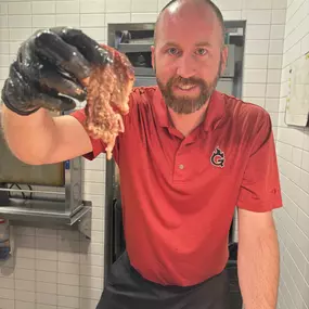 Freshly sliced, hot to the touch.