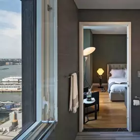 Bedroom and bathroom