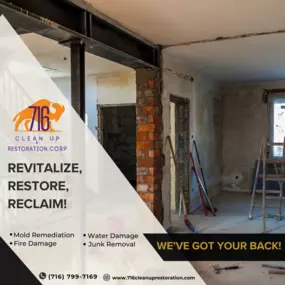 Financing Available
716 Clean Up Restoration is a veteran-owned and community-focused water damage restoration, mold restoration, fire damage restoration, and junk removal company.

We offer a variety of payment options to suit your needs, and we’re dedicated to providing the highest level of customer service.

We believe that everyone deserves access to quality restoration services, and we’re proud to be able to offer financing options to make that possible.

If you’re dealing with water damage