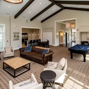 Clubhouse with high end finishes and billiard table