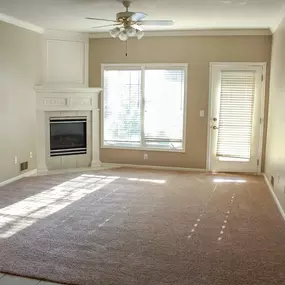 Spacious Living Room with Fireplace