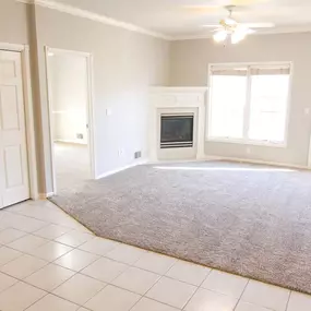 Open Living Room with Fire Place