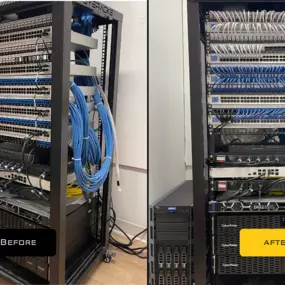 Before vs. After: Data Center Optimization
Say goodbye to cable clutter! Our data center optimization and server rack installation services improve network efficiency and security. Need IT support? NerdTeks has you covered! #DataCenter #NetworkManagement #MSPServices